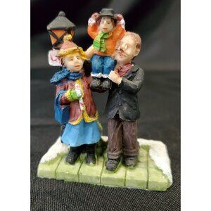 TINY TIM A Christmas Carol village figurine Bob Cratchit family by lamppost